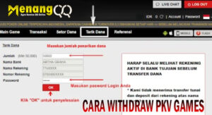 Cara Melakukan Withdraw atau Tarik Dana Situs Pkv Games