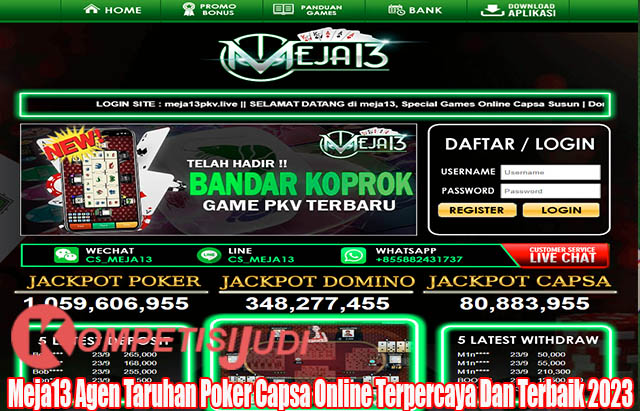 Meja13 Agen Taruhan Poker Capsa Online Terpercaya Dan Terbaik 2023